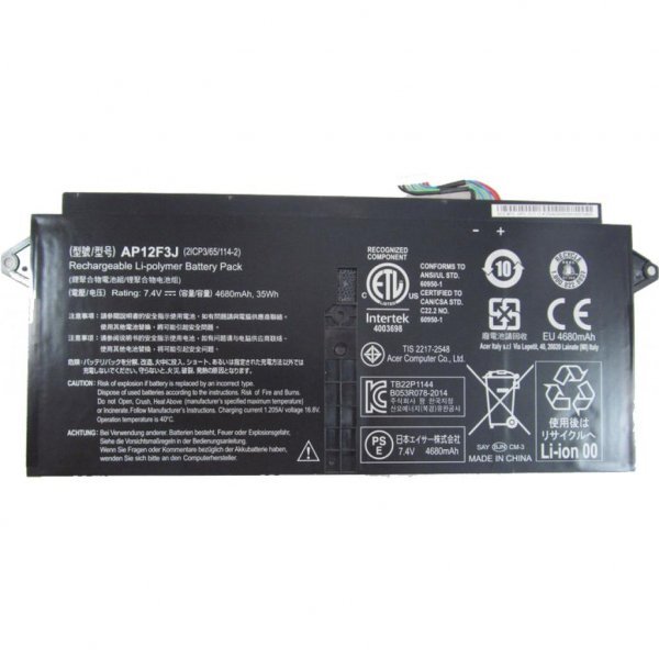 Акумулятор до ноутбука Acer AP12F3J Aspire S7-391 4680mAh (35Wh) 4cell 7.4V Li-ion (A47044)