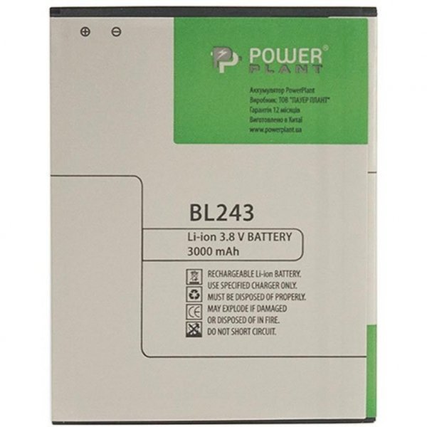 Акумуляторна батарея PowerPlant Lenovo K3 Note (BL243) 3000mAh (SM130054) Акумуляторна батарея PowerPlant Lenovo K3 Note (BL243) 3000mAh (SM130054)