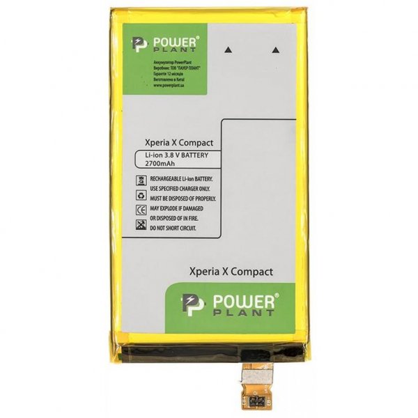 Акумуляторна батарея PowerPlant Sony Xperia X Compact (LIS1634ERPC) 2700mAh (SM190140) Акумуляторна батарея PowerPlant Sony Xperia X Compact (LIS1634ERPC) 2700mAh (SM190140)