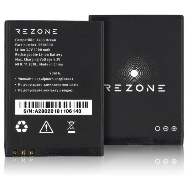 Акумуляторна батарея Rezone для A280 Ocean 1000mah (and all compatible with BL-4D) (BL-4D)