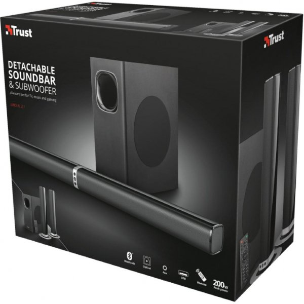 Акустична система Trust Lino XL 2.1 Detachable All-round Soundbar Black (23032)