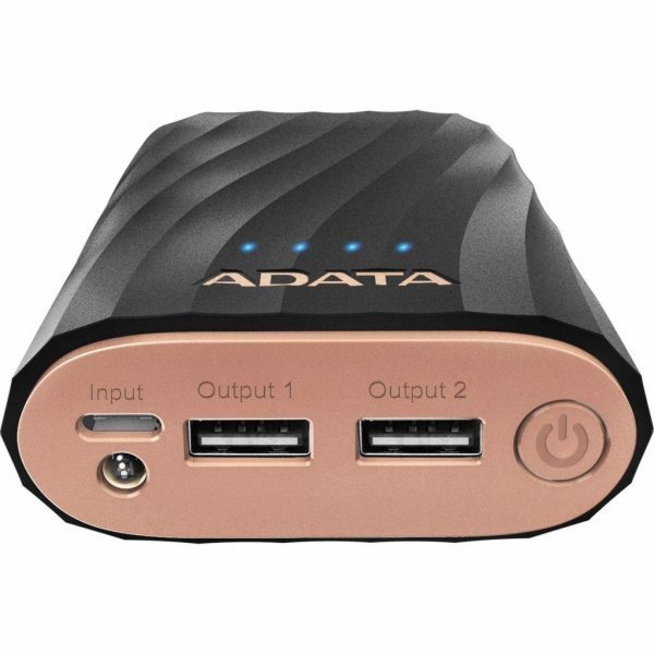 Батарея універсальна ADATA P1050C Black (10050mAh, out 2*5V*2,4A max, cable USB-C) (AP10050C-USBC-CBK)