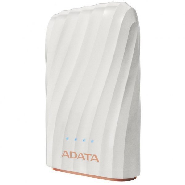 Батарея універсальна ADATA P1050C White (10050mAh, out 2*5V*2,4A max, cable USB-C) (AP10050C-USBC-CWH)