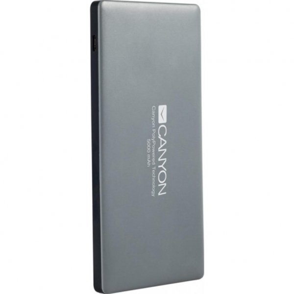Батарея універсальна CANYON 5000mAh, Input 5V/2A, Output 5V/2A(Max), Dark Gray (CNS-TPBP5DG) Батарея універсальна CANYON 5000mAh, Input 5V/2A, Output 5V/2A(Max), Dark Gray (CNS-TPBP5DG)