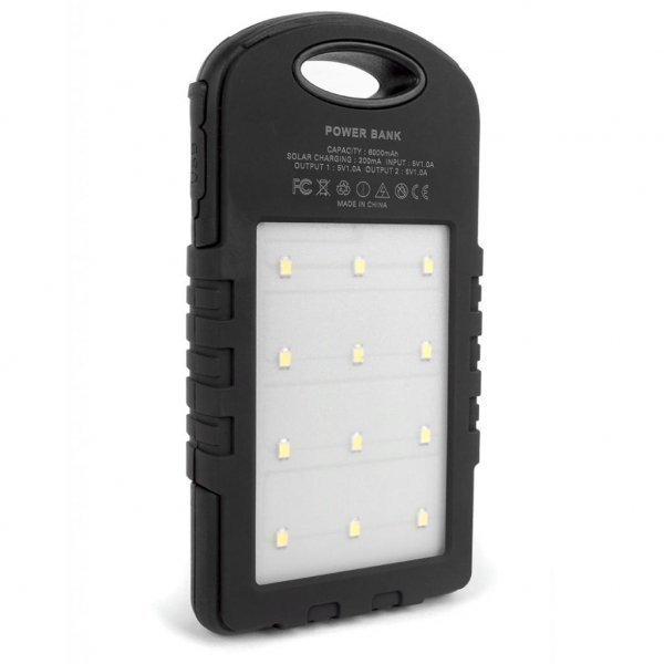 Батарея універсальна ColorWay 6000 mAh Black, Solar Charge (CW-PB060LPA2BK-SF) Батарея універсальна ColorWay 6000 mAh Black, Solar Charge (CW-PB060LPA2BK-SF)