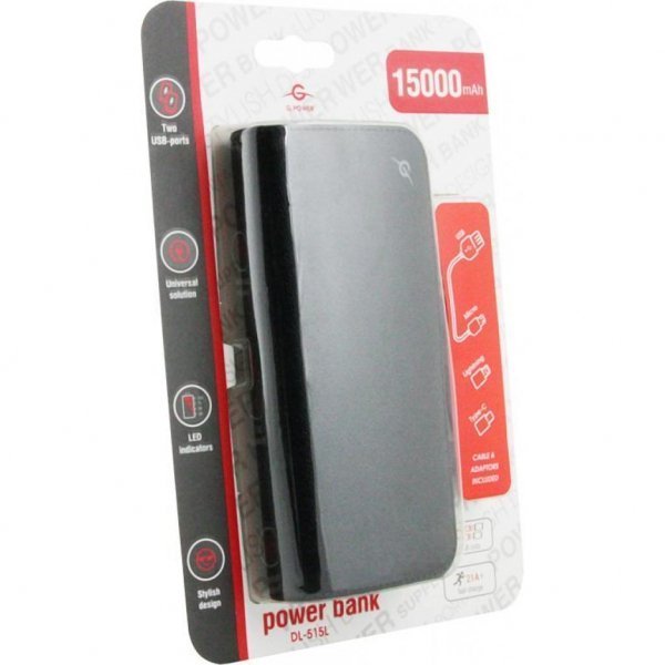 Батарея універсальна G.Power Bank DL515L 15000mAh Black (1283126477621)