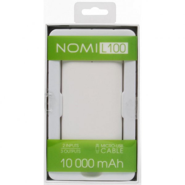 Батарея універсальна Nomi L100 10000 mAh White (430681)