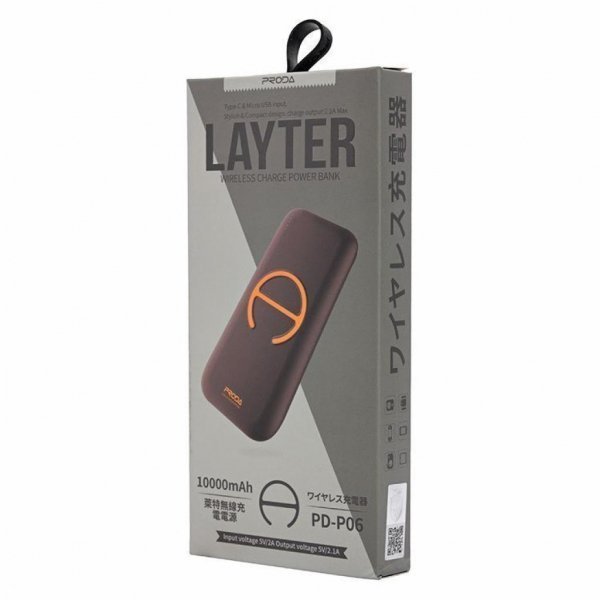 Батарея універсальна Remax Proda Layter Wireless Charger Power Bank 10000mAh, black (PD-P06-BLACK) Батарея універсальна Remax Proda Layter Wireless Charger Power Bank 10000mAh, black (PD-P06-BLACK)