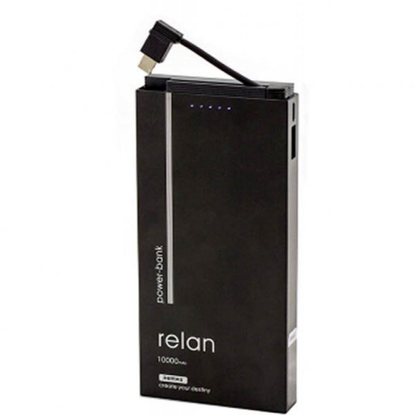 Батарея універсальна Remax Relan 10000mAh 2USB-2A with 2in1 black (RPP-65-BLACK) Батарея універсальна Remax Relan 10000mAh 2USB-2A with 2in1 black (RPP-65-BLACK)