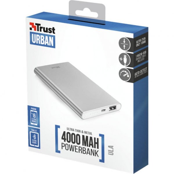 Батарея універсальна Trust Ula Thin Metal 4000 (22821) Батарея універсальна Trust Ula Thin Metal 4000 (22821)