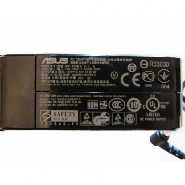 Блок живлення до ноутбука ASUS 65W 19V, 3.42A, роз'єм 5.5/2.5, квадратный (ADP-65AW A / A40139)