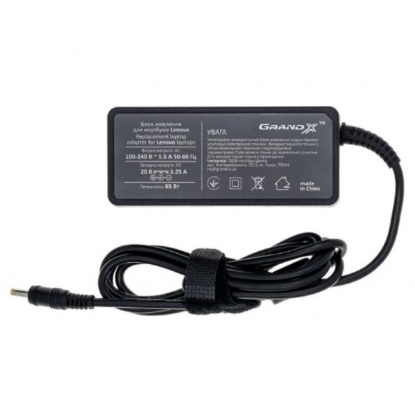 Блок живлення до ноутбука Grand-X Lenovo (20V 3.25A 65W) 5.5x2.5mm (ACLEL65WS) Блок живлення до ноутбука Grand-X Lenovo (20V 3.25A 65W) 5.5x2.5mm (ACLEL65WS)