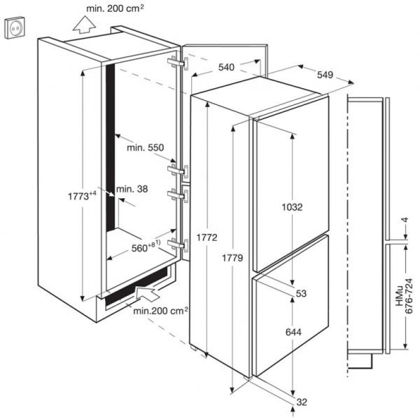 Холодильник ELECTROLUX ENN 92800 AW (ENN92800AW)