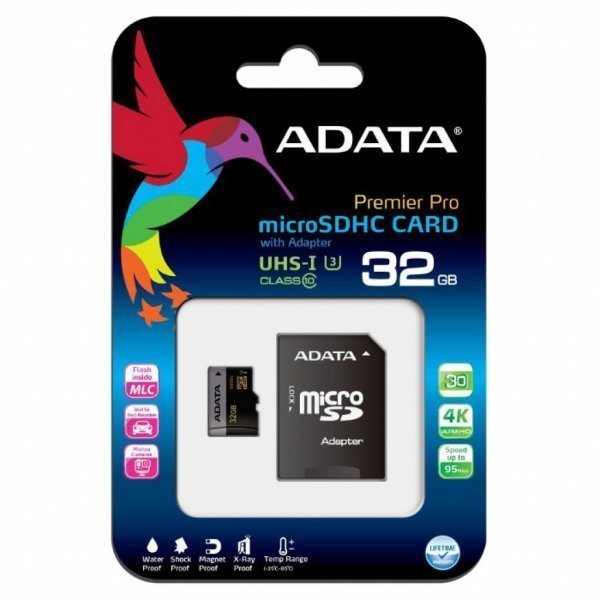 Карта пам'яті ADATA 32GB microSD class 10 UHS-I U3 (AUSDH32GUI3CL10-RA1)