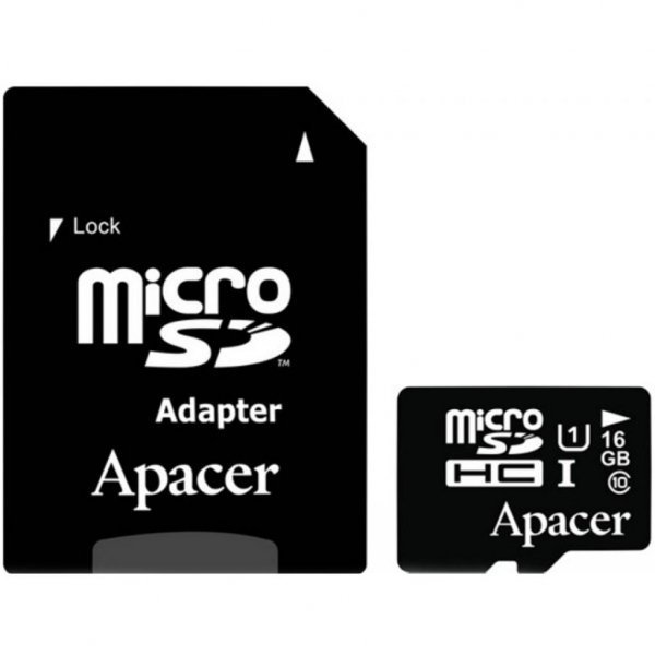 Карта пам'яті Apacer 16GB microSDHC UHS-I Class10 w/ 1 Adapter RP (AP16GMCSH10U1-R) Карта пам'яті Apacer 16GB microSDHC UHS-I Class10 w/ 1 Adapter RP (AP16GMCSH10U1-R)