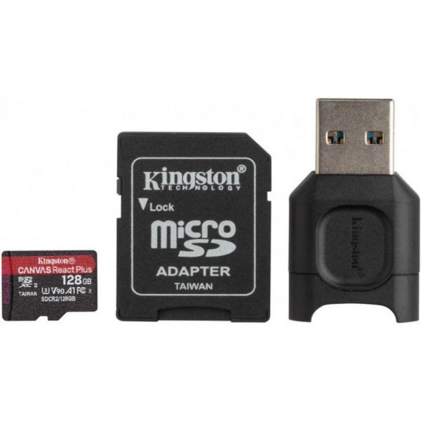 Карта пам'яті Kingston 128GB microSDXC class 10 Canvas React+ (MLPMR2/128GB) Карта пам'яті Kingston 128GB microSDXC class 10 Canvas React+ (MLPMR2/128GB)