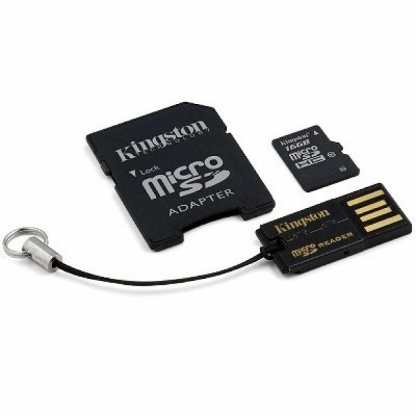 Карта пам'яті Kingston 16Gb microSDHC class 10 Gen 2 + SD-adapter + USB-reader (MBLY10G2/16GB)