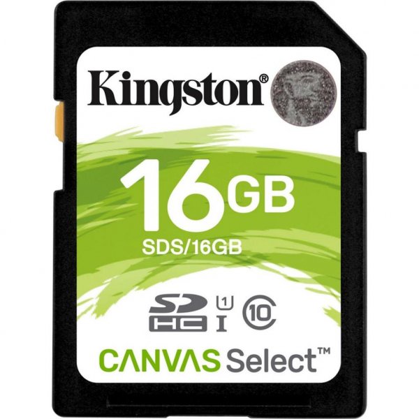 Карта пам'яті Kingston 16GB SDHC class 10 UHS-I Canvas Select (SDS/16GB)