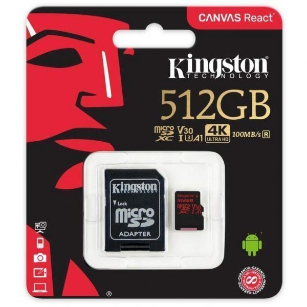 Карта пам'яті Kingston 512GB microSDXC class 10 UHS-I U3 Canvas React (SDCR/512GB) Карта пам'яті Kingston 512GB microSDXC class 10 UHS-I U3 Canvas React (SDCR/512GB)