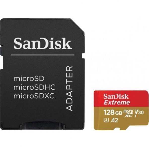 Карта пам'яті SANDISK 128GB microSDXC class 10 UHS-I U3 A2 Extreme Pro V30 (SDSQXA1-128G-GN6MA) Карта пам'яті SANDISK 128GB microSDXC class 10 UHS-I U3 A2 Extreme Pro V30 (SDSQXA1-128G-GN6MA)
