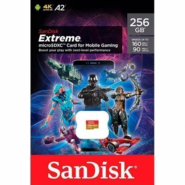 Карта пам'яті SANDISK 256GB microSD class 10 UHS-I U3 V30 A2 Extreme Mobile Gaming (SDSQXA1-256G-GN6GN) Карта пам'яті SANDISK 256GB microSD class 10 UHS-I U3 V30 A2 Extreme Mobile Gaming (SDSQXA1-256G-GN6GN)