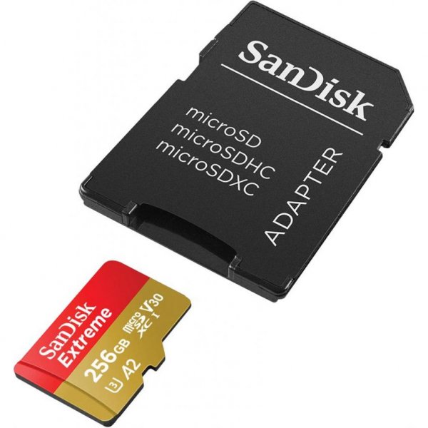 Карта пам'яті SANDISK 256GB microSDXC class 10 UHS-I U3 A2 V30 Extreme (SDSQXA1-256G-GN6MA)
