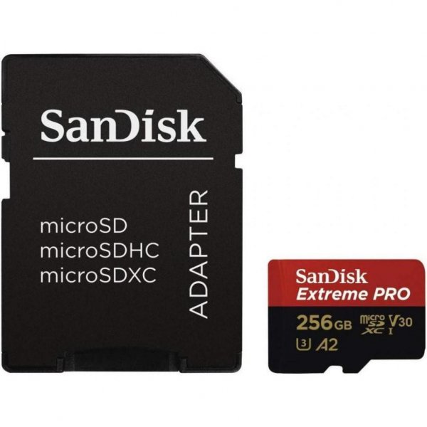 Карта пам'яті SANDISK 256GB microSDXC class 10 V30 UHS-I U3 Extreme Pro (SDSQXCZ-256G-GN6MA) Карта пам'яті SANDISK 256GB microSDXC class 10 V30 UHS-I U3 Extreme Pro (SDSQXCZ-256G-GN6MA)
