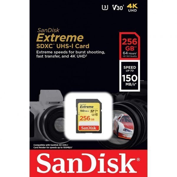 Карта пам'яті SANDISK 256GB SDXC class 10 UHS-I U3 Extreme (SDSDXV5-256G-GNCIN)