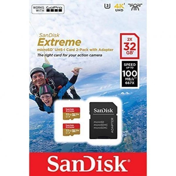 Карта пам'яті SANDISK 32GB microSD class 10 UHS-I U3 V30 A1 Extreme (SDSQXAF-032G-GN6AT)
