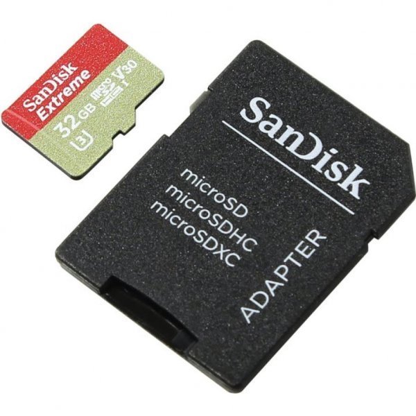 Карта пам'яті SANDISK 32GB microSDHC class 10 V30 A1 UHS-I U3 Extreme Action (SDSQXAF-032G-GN6AA)