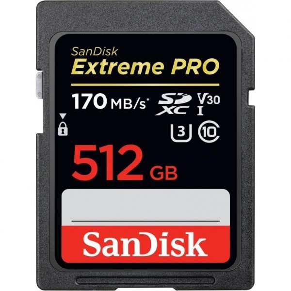 Карта пам'яті SANDISK 512GB SDXC class 10 UHS-I U3 Extreme Pro (SDSDXXY-512G-GN4IN) Карта пам'яті SANDISK 512GB SDXC class 10 UHS-I U3 Extreme Pro (SDSDXXY-512G-GN4IN)