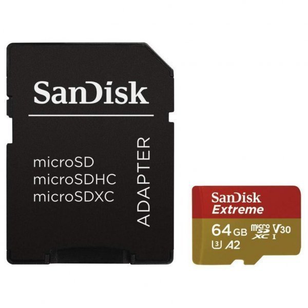 Карта пам'яті SANDISK 64GB microSD class 10 UHS-I U3 A2 EXTREME (SDSQXA2-064G-GN6AA)