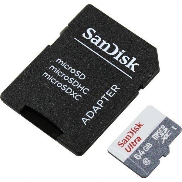 Карта пам'яті SANDISK 64GB microSDXC Class 10 UHS-I Ultra (SDSQUNS-064G-GN3MA)