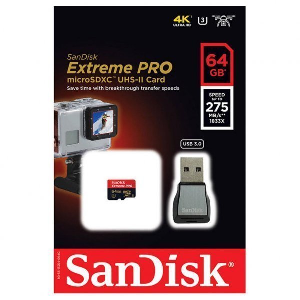 Карта пам'яті SANDISK 64GB microSD class 10 USH-II U3 (SDSQXPJ-064G-GN6M3)