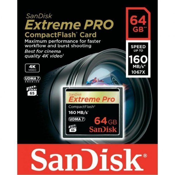 Карта пам'яті SANDISK Compact Flash Card 64Gb Extreme PRO (SDCFXPS-064G-X46)