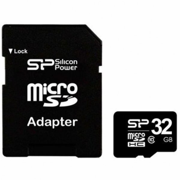 Карта пам'яті Silicon Power 32Gb microSDHC class 10 (SP032GBSTH010V10-SP)