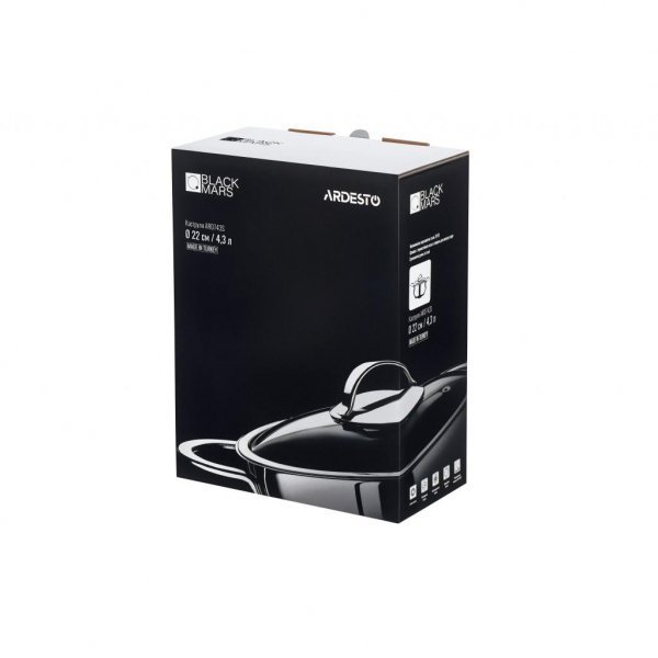 Каструля Ardesto Black Mars з кришкою 4,3 л (AR0743S)