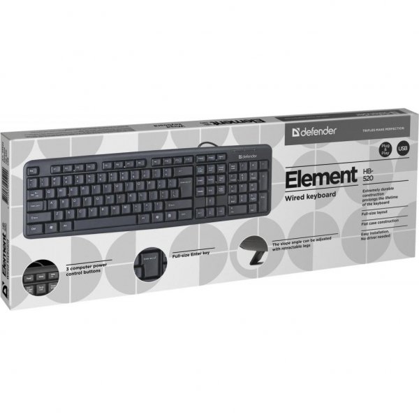 Клавіатура Defender Element HB-520 UKR Black (45529)