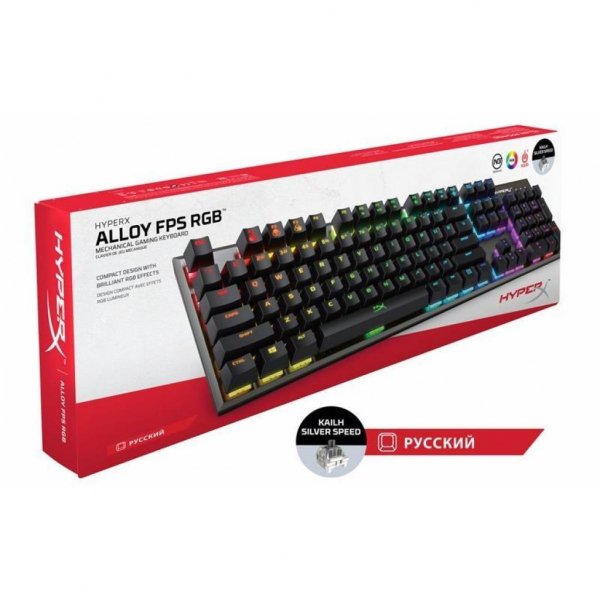 Клавіатура HyperX FPS RGB Kailh Silver Speed (HX-KB1SS2-RU) Клавіатура HyperX FPS RGB Kailh Silver Speed (HX-KB1SS2-RU)