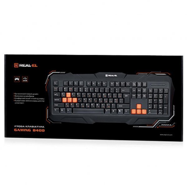 Клавіатура REAL-EL 8400 Gaming, black Клавіатура REAL-EL 8400 Gaming, black