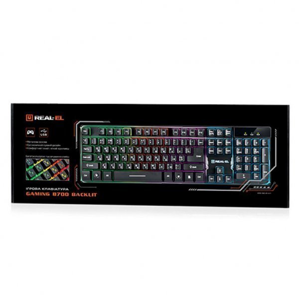 Клавіатура REAL-EL 8700 Gaming Backlit, black