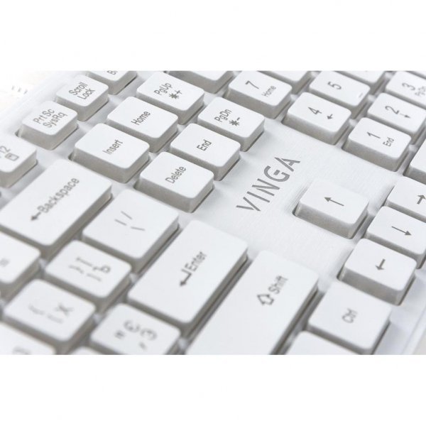 Клавіатура Vinga KB410 White Клавіатура Vinga KB410 White