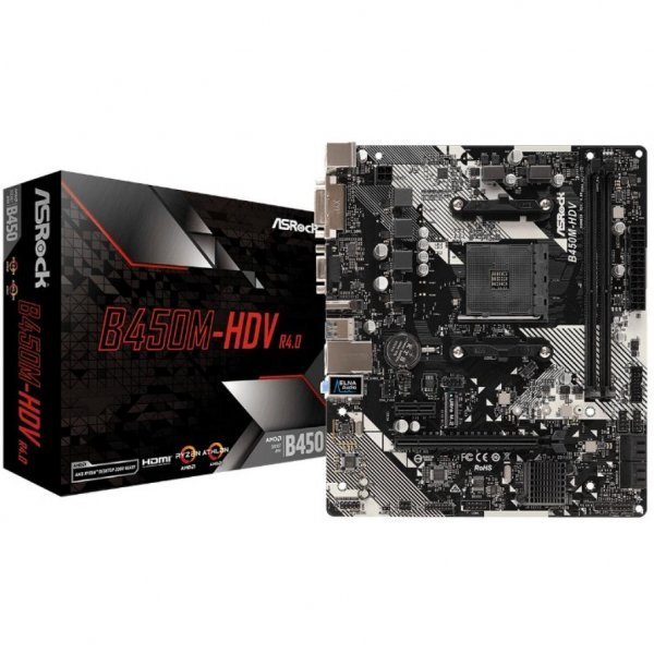 Материнська плата ASRock B450M-HDV R4.0 Материнська плата ASRock B450M-HDV R4.0