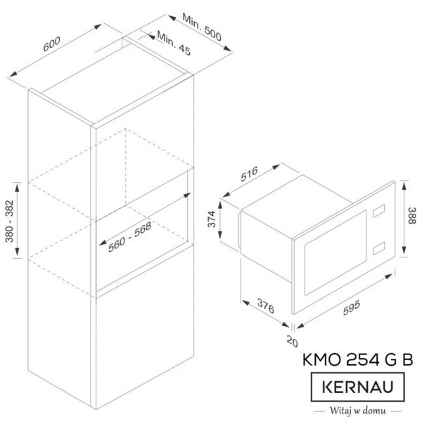 Мікрохвильова піч Kernau KMO 254 G B Мікрохвильова піч Kernau KMO 254 G B