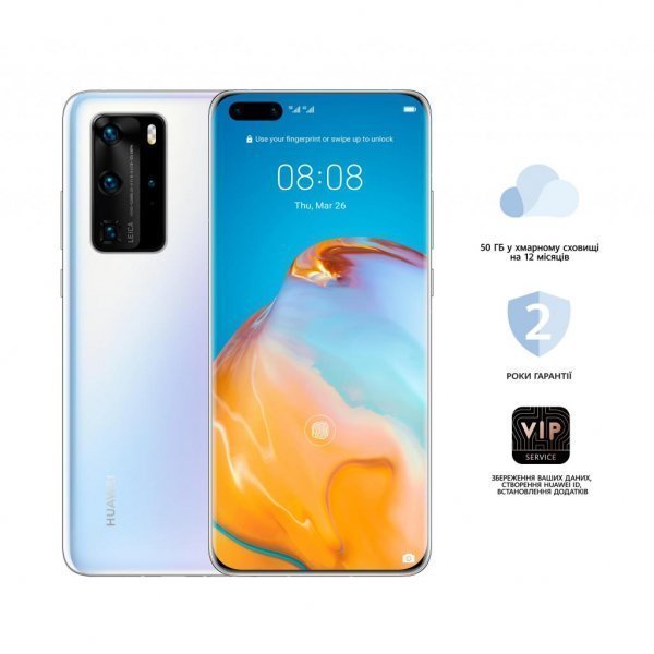 Мобільний телефон Huawei P40 Pro 8/256GB Ice White (51095EXN) Мобільний телефон Huawei P40 Pro 8/256GB Ice White (51095EXN)