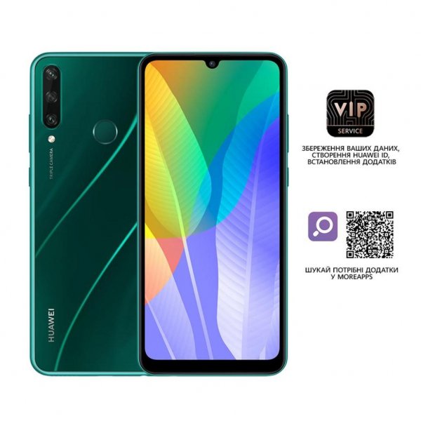 Мобільний телефон Huawei Y6p 3/64GB Emerald Green (51095KYR) Мобільний телефон Huawei Y6p 3/64GB Emerald Green (51095KYR)