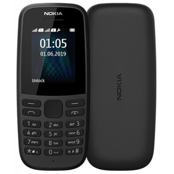 Мобільний телефон Nokia 105 SS 2019 (без зарядного) Black (16KIGB01A19) Мобільний телефон Nokia 105 SS 2019 (без зарядного) Black (16KIGB01A19)