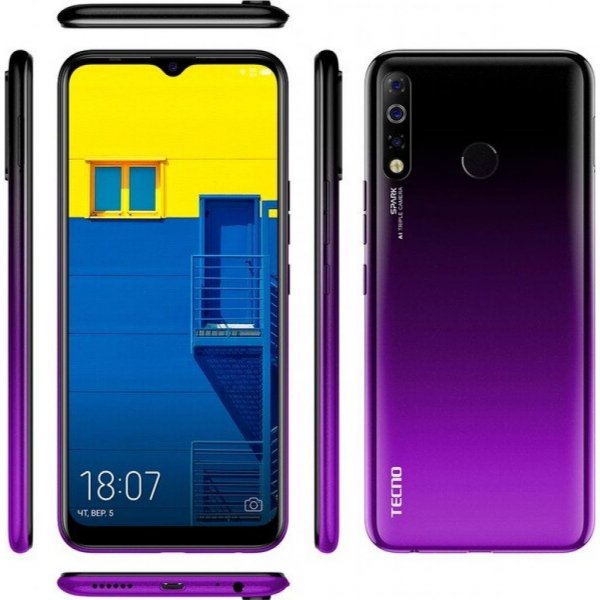 Мобільний телефон TECNO KC2 (Spark 4 3/32Gb) Royal Purple (4895180751080)