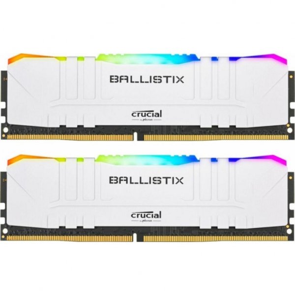 Модуль пам'яті для комп'ютера DDR4 16GB (2x8GB) 3200 MHz Ballistix White RGB MICRON (BL2K8G32C16U4WL)