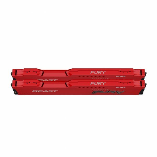 Модуль пам'яті до комп'ютера DDR3 16GB (2x8GB) 1600 MHz Fury Beast Red HyperX (Kingston Fury) (KF316C10BRK2/16)